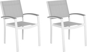 Shumee Zestaw 2 krzeseł ogrodowych szary PERETA 1