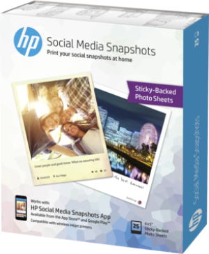 HP Przyklejany papier fotograficzny Social Media Snapshots 25 arkuszy 10×13 cm (W2G60A) 1