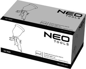 Neo Pistolet lakierniczy górny zbiornik 0.6 l, dysza 1.4 mm, HVLP (14-700) 2