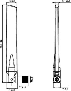 Antena Delock dookólna RP-SMA WLAN 802.11 ac/a/h/b/g/n (88898) 2