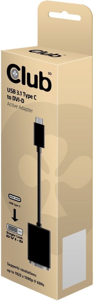 Adapter USB Club 3D USB-C - DVI Czarny  (CAC-1508) 1