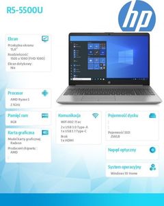 Laptop HP Laptop 255 G8 (3V5J1EA) / 16 GB RAM / 512 GB SSD PCIe / Windows 10 Pro 7