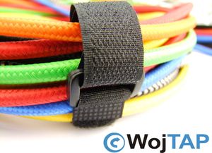 Organizer Wojtap Opaska rzepowa do kabli z klamrą 20x300 mm czarna 5