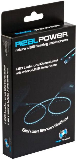 Kabel USB Realpower USB-A - microUSB 0.75 m Zielony (187656) 2