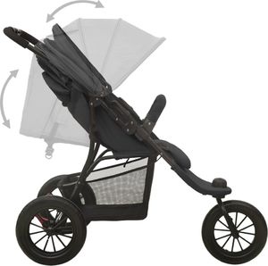 Wózek vidaXL Wózek spacerowy, antracytowy, stalowy 7