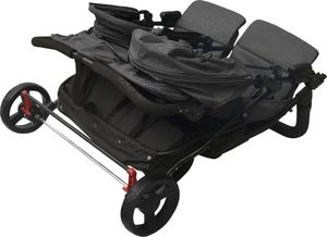 Wózek vidaXL Wózek spacerowy dla bliźniaków, antracytowy, stalowy 7