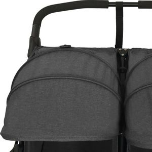 Wózek vidaXL Wózek spacerowy dla bliźniaków, antracytowy, stalowy 8