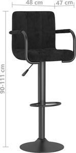 vidaXL Hokery, 2 szt., czarne, obite aksamitem 8