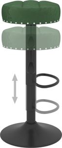 vidaXL Stołki barowe, 2 szt., ciemnozielone, obite aksamitem 6