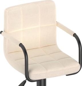 vidaXL Hoker, kremowy, obity tkaniną 7