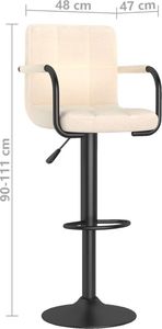 vidaXL Hoker, kremowy, obity tkaniną 8