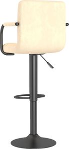 vidaXL Hoker, kremowy, obity aksamitem 4