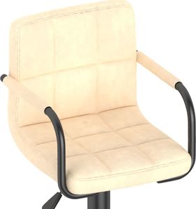 vidaXL Hoker, kremowy, obity aksamitem 6