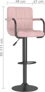 vidaXL Hoker, różowy, obity aksamitem 7