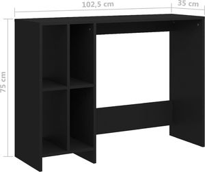 Biurko vidaXL 808342 Czarne 102.5 cm x 35 cm 6