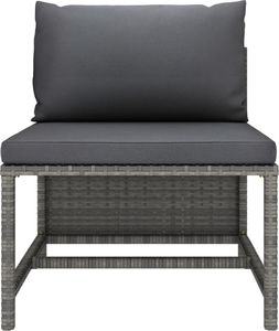 vidaXL 3-osobowa sofa ogrodowa z poduszkami, szara, polirattanowa 5