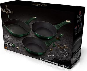 Patelnia Berlinger Haus zestaw Emerald Tytanowa 28cm 3szt. 2