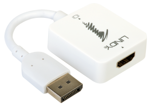 Adapter AV Lindy DisplayPort - HDMI biały (38146) 1