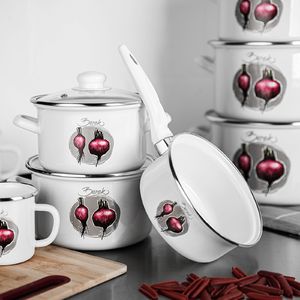 Florina Zestaw kubków emaliowanych na indukcję Emalia Polska Pleszew Burak 2