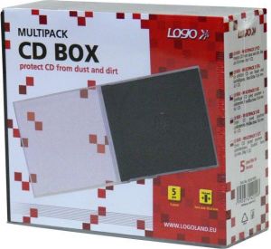 Logo Box na 1 szt. CD, przezroczysty, czarny tray, 10,4 mm, 5-pack 1