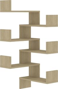 vidaXL Półki ścienne narożne, 2 szt., dąb sonoma, 40x40x50 cm, płyta 2