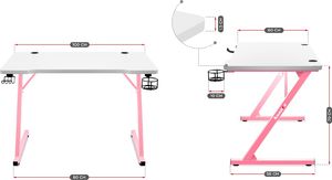 Biurko Huzaro  Hero 1.8 Różowe 100 cmx60 cm 7