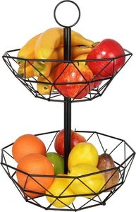 Vilde Koszyk na owoce i warzywa kosz metalowy czarny miska 2-poziomowy loft 43 cm 4