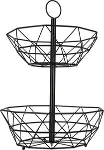 Vilde Koszyk na owoce i warzywa kosz metalowy czarny miska 2-poziomowy loft 43 cm 7