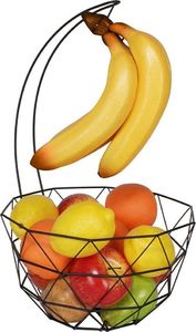 Vilde Koszyk na owoce i warzywa z wieszakiem kosz metalowy czarny miska loft 4