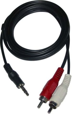Kabel Jack 3.5mm - RCA (Cinch) x2 1.5m czarny 1