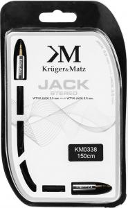 Kabel Kruger&Matz Jack 3.5mm - Jack 3.5mm 1.5m szary (KM0338) 3