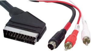 Kabel Scart - RCA (Cinch) x2 + S-Video 5m czarny 1