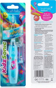 Szczoteczka Brush-baby KIDZSONIC FLAMINGO Niebieska 4