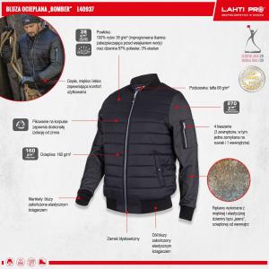 Lahti Pro BLUZA OCIEPLANA "BOMBER" CZARNA,"S", CE, LAHTI 2