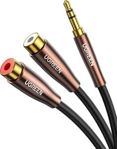 Kabel Ugreen Jack 3.5mm - RCA (Cinch) x2 0.25m czarny (UGR1063) 1