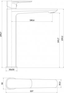 Bateria umywalkowa Cersanit Larga stojąca chrom 2
