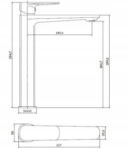 Bateria umywalkowa Cersanit S951-393 BATERIA UM SZTORC WYS LARGA 1 UCHW ZŁOTY MAT // BC.S951-393 2