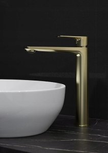 Bateria umywalkowa Cersanit S951-393 BATERIA UM SZTORC WYS LARGA 1 UCHW ZŁOTY MAT // BC.S951-393 4