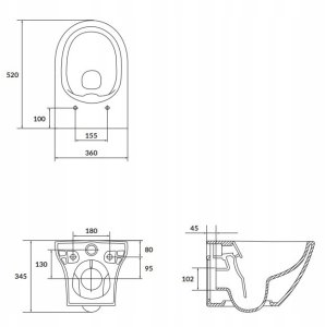 Miska WC Cersanit K120-003 MISKA WISZĄCA UM LARGA OVAL CLEAN ON BOX// CE.KRLA.MW-CLEAN-ON-OVAL 3