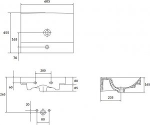 Umywalka Cersanit  Larga 60  (K120-009) 2