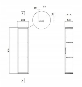 Cersanit S932-079 SZAF MODUŁ OTW GÓR LARGA 20 BIAŁA// CES.LARGA-MODUŁ-20-BI-OTW-GÓR 3