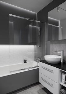 Parawan nawannowy Cersanit S932-141 PARAWAN NAWANNOWY LARGA CHROM DWUSKRZYDŁOWY 140X115 PRZES SZKŁO TRANS // KNC.LARGA-140X115 4