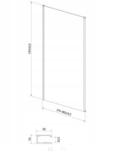 Cersanit S932-131 ŚCIANKA KABINY PRYSZNICOWEJ LARGA CHROM 80X195 SZKŁO TRANS. // KNC.ŚĆ-LARGA-80X195-TR 3