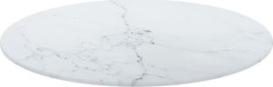 vidaXL Blat do stołu, biały, 50x0,8 cm, szkło ze wzorem marmuru 3