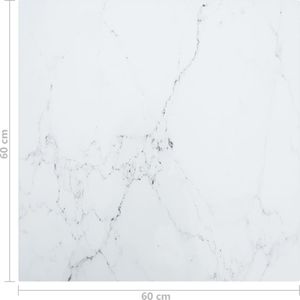 vidaXL Blat stołu, biały, 60x60 cm, 6 mm, szkło ze wzorem marmuru 5