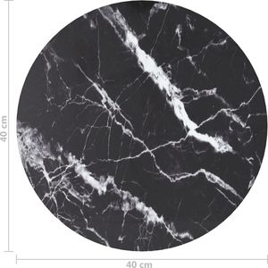 vidaXL Blat do stołu, czarny, 40x0,8 cm, szkło ze wzorem marmuru 4