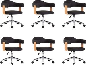 vidaXL Krzesła obrotowe, 6 szt., czarne, sztuczna skóra 1