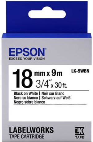 Epson Taśma LK5WBN, czarny na białym, 18mm, 9m (C53S655006) 1