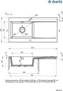 Zlewozmywak Deante Sabor ceramiczny 1-komorowy z ociekaczem 4