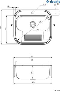 Zlewozmywak Deante  gospodarczy 1-komorowy - wpuszczany lub mocowany do ściany 5